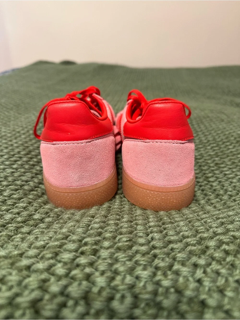 adidas Pink and Red Spezial Low-Top Sneakers